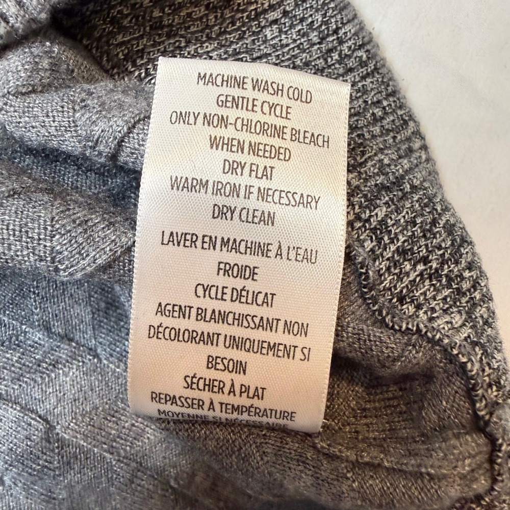 Robert Graham Wool Blend Grey Cable Knit Quarter Zip Sweater Medium Luxe - Picture 9 of 11